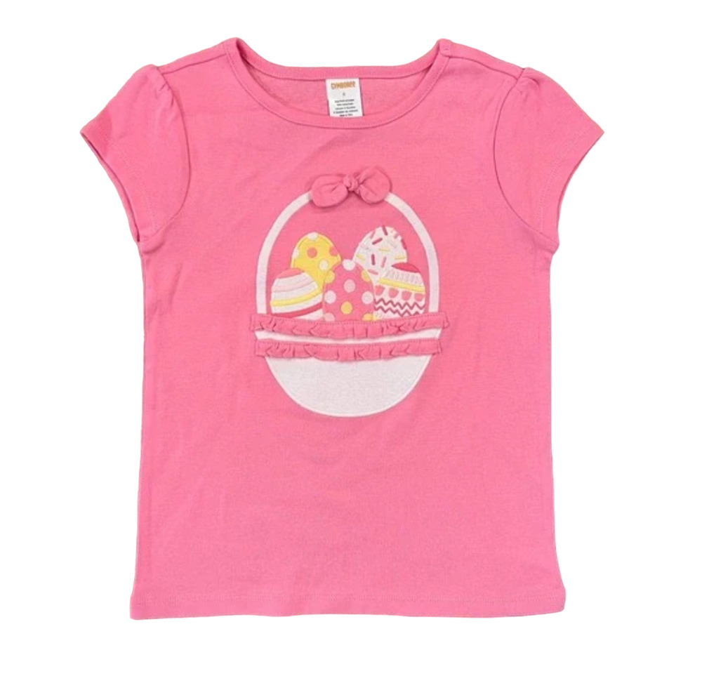 NWT Gymboree Pink W/Embroidered Easter Egg Basket Top